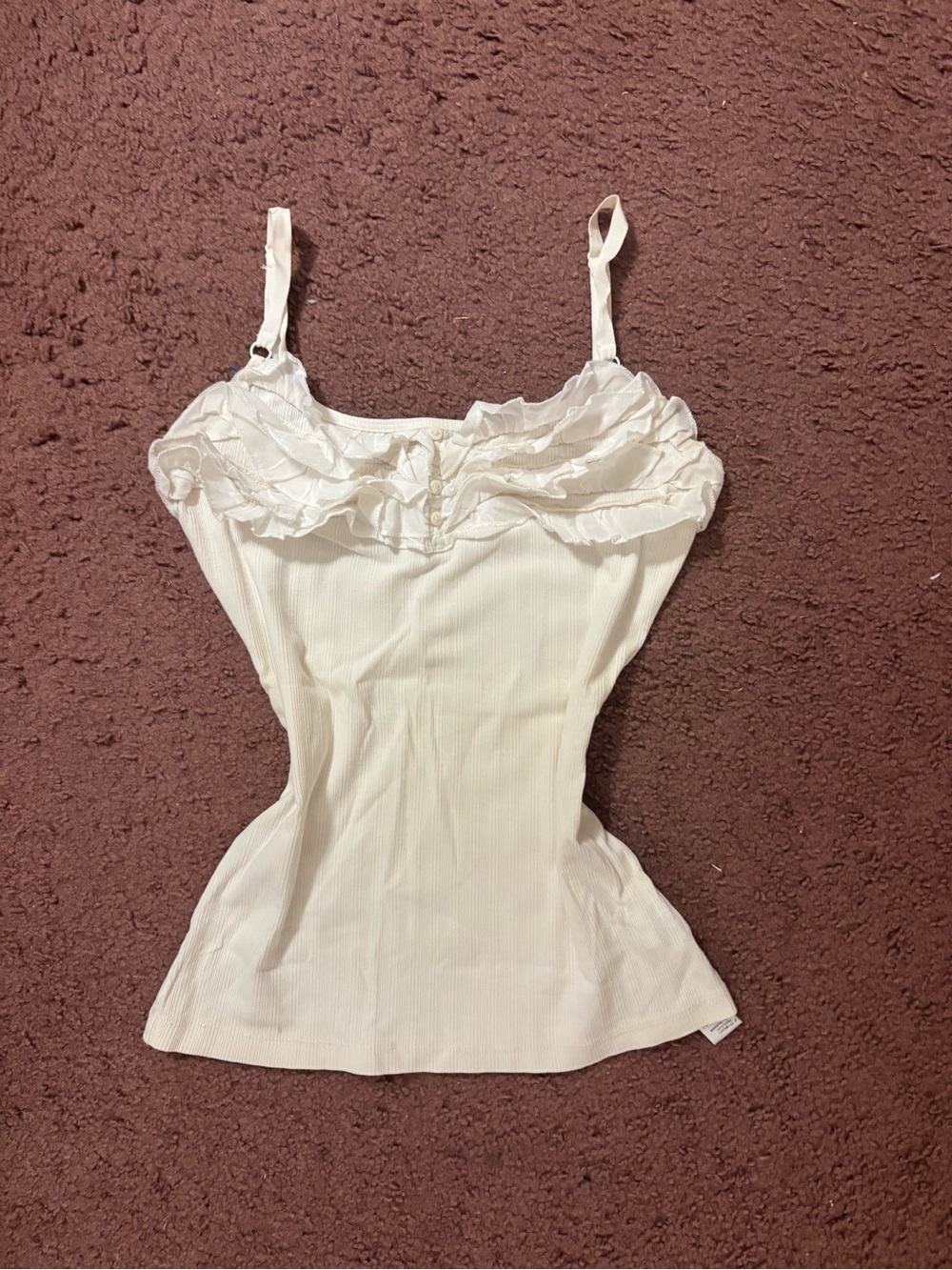 Forever 21 white ruffle top adult small